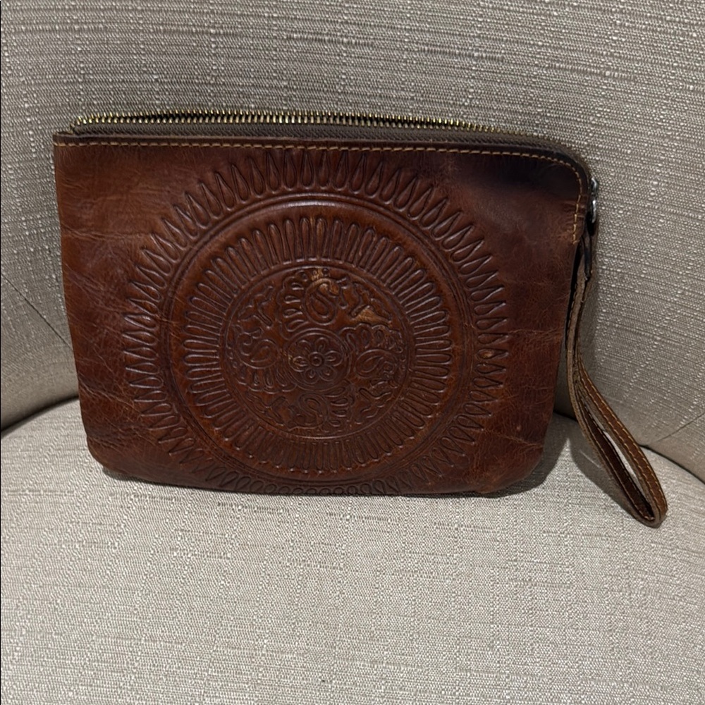 Brown Leather Men's Clutch